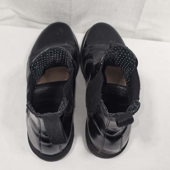 Doc Martens Black Flora Patent Leather Chelsea Boots Womens EU 39 US 8 Slip On - Picture 5 of 16